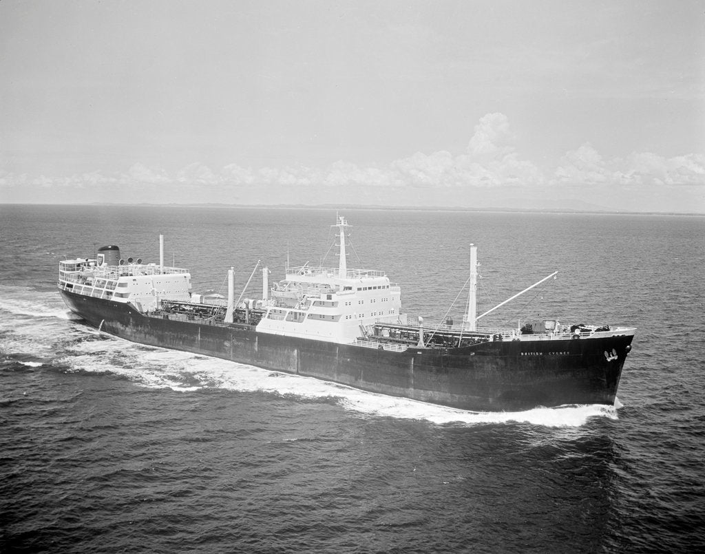 Detail of 'British Cygnet' (Br, 1962) under way in the Strait of Malacca by unknown