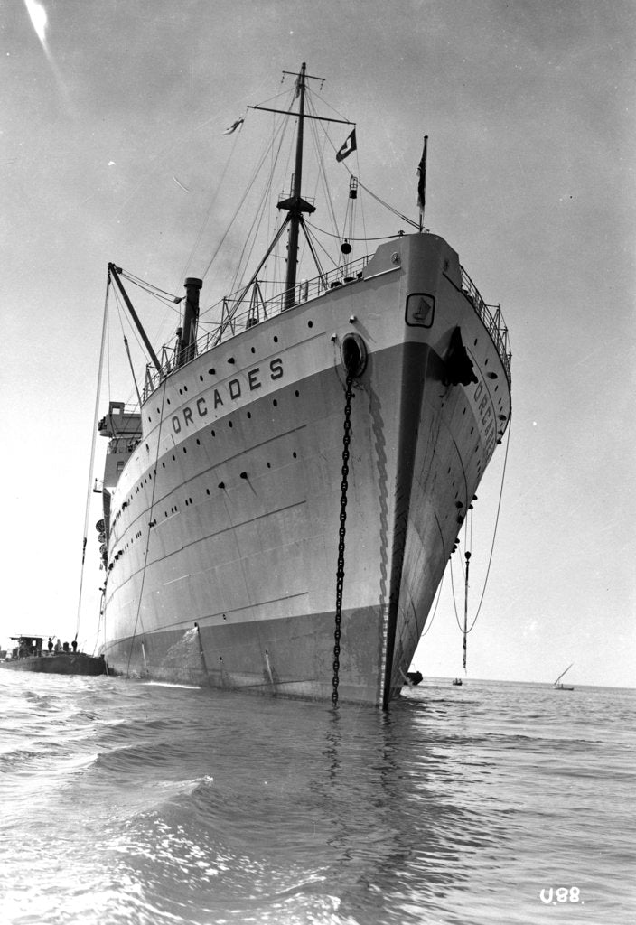 Detail of The 'Orcades' at anchor by Marine Photo Service