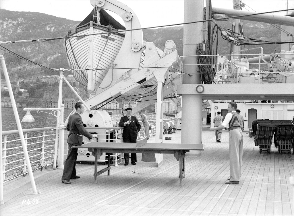 Detail of Table tennis aboard the 'Orion' by Marine Photo Service