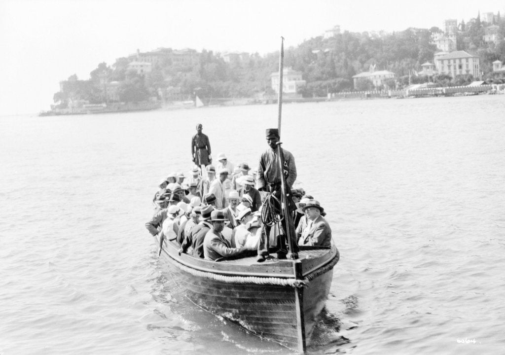 Detail of Passengers being to 'Strathcaird' off fjord of Norway by unknown