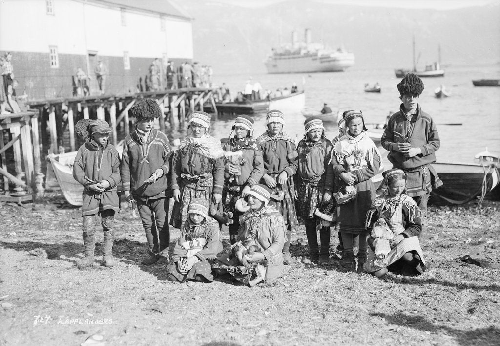 Detail of Sami people of northern Norway, circa 1935 by Marine Photo Service