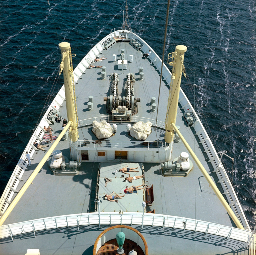 Detail of Crew sunbathing on the 'Gripsholm' by Marine Photo Service