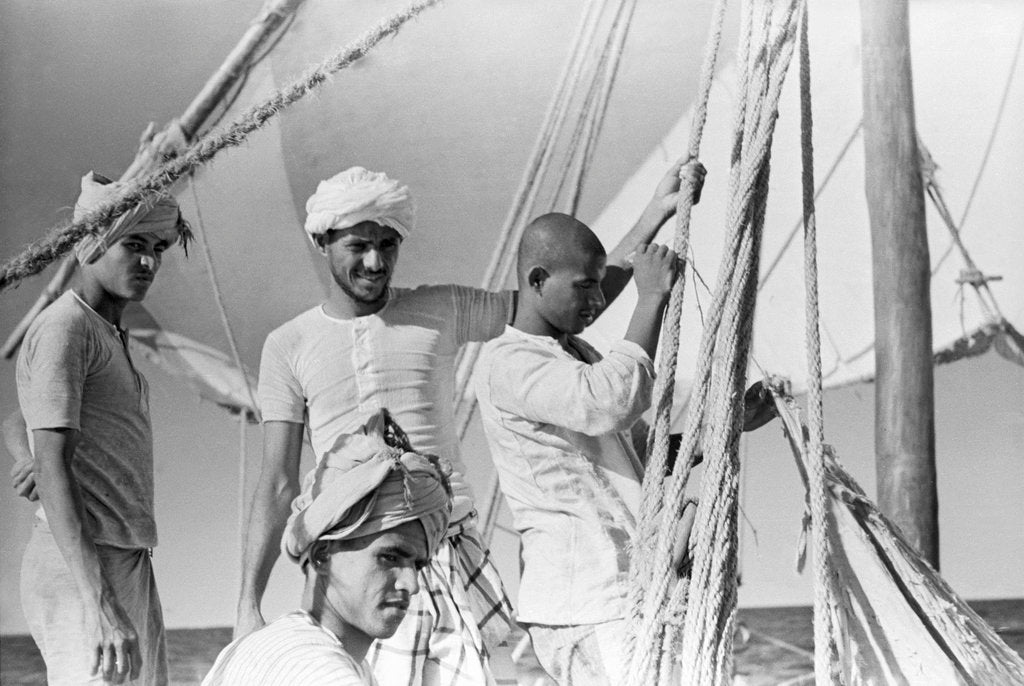 Detail of Captain and crew of the 'Sheikh Mansur' by Alan Villiers