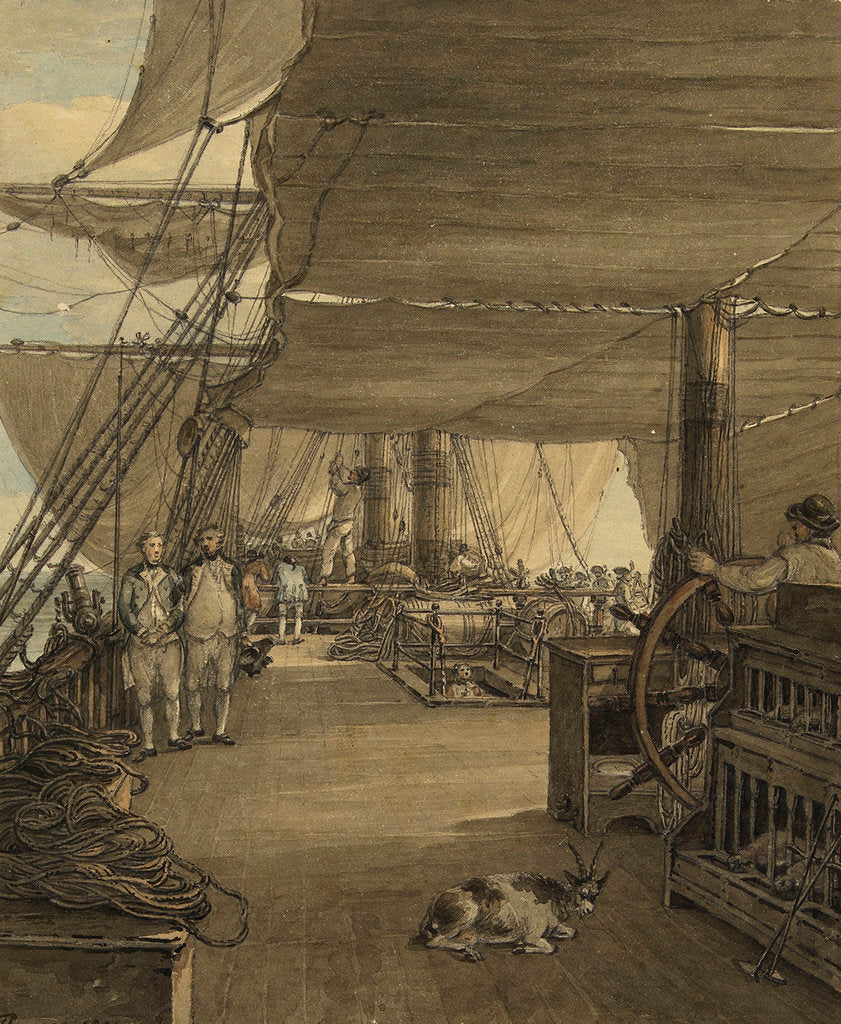 Detail of A scene on board HMS 'Deal Castle', Captain J. Cumming, in a voyage from the West Indies in the year 1775 by Thomas Hearne