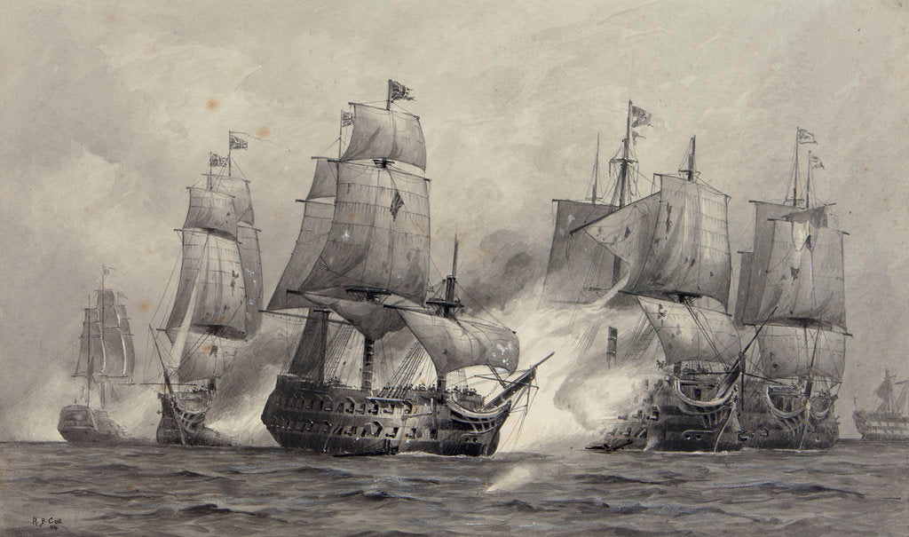 Detail of Battle of Cape St Vincent, 1797 by Alma Claude Burlton Cull