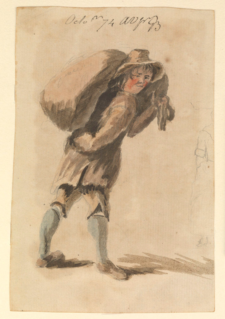 Detail of Man carrying a sack by Gabriel Bray