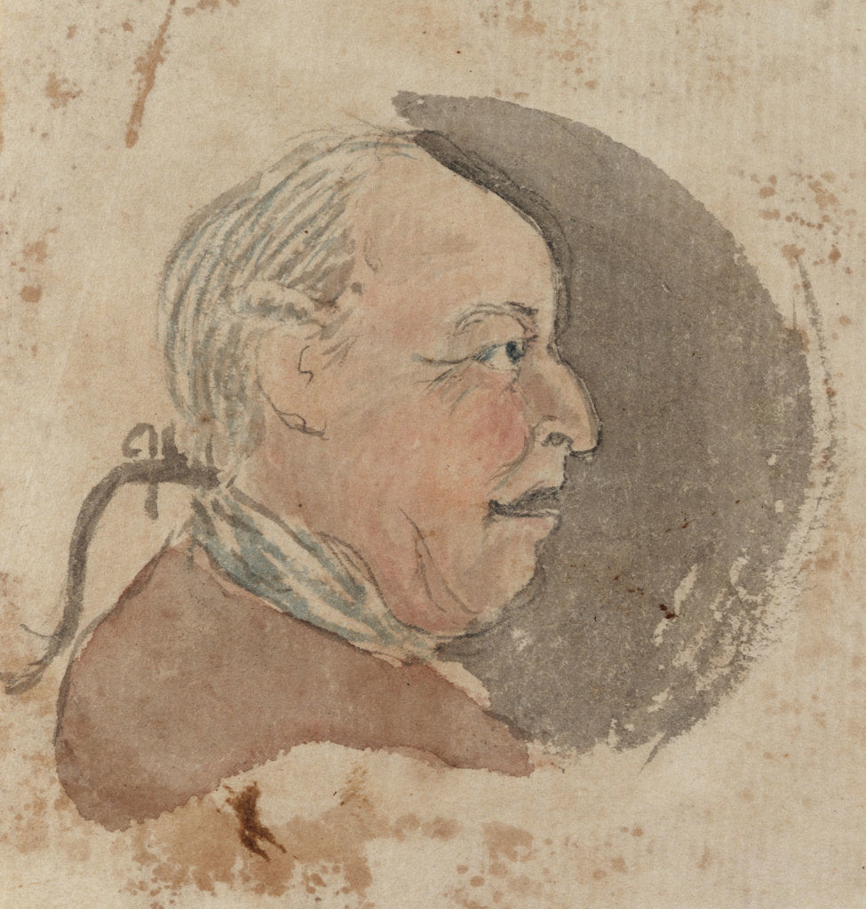 Detail of Profile of a middle-aged man with a pigtail by Gabriel Bray