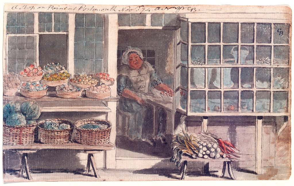 Detail of A shop on the Point at Portsmouth by Gabriel Bray