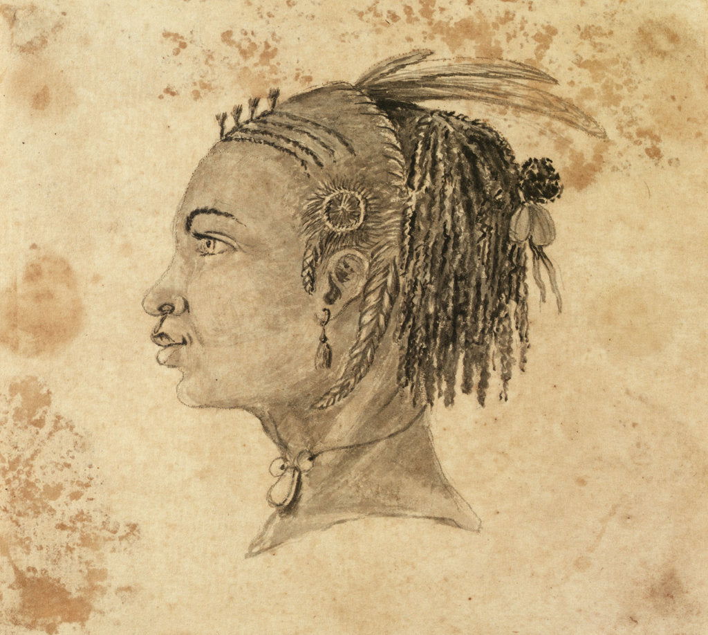 Detail of Head of a West African woman in left profile by Gabriel Bray