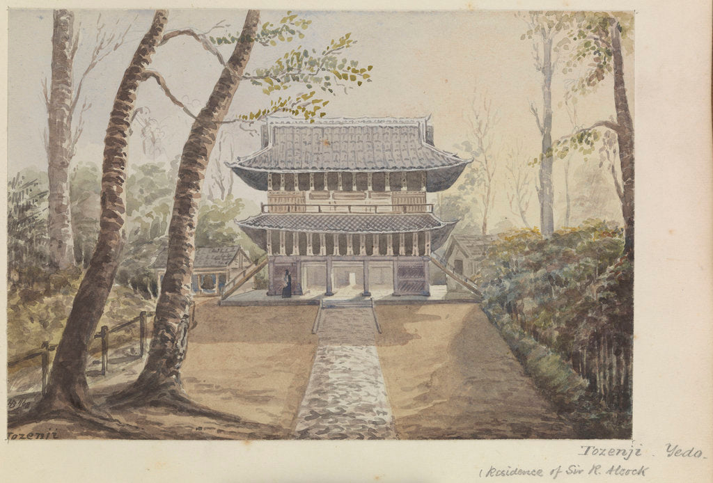 Detail of 'Tozenji, Yedo. (Residence of Sir R. Alcock)' [Tokyo, Japan] by James Henry Butt