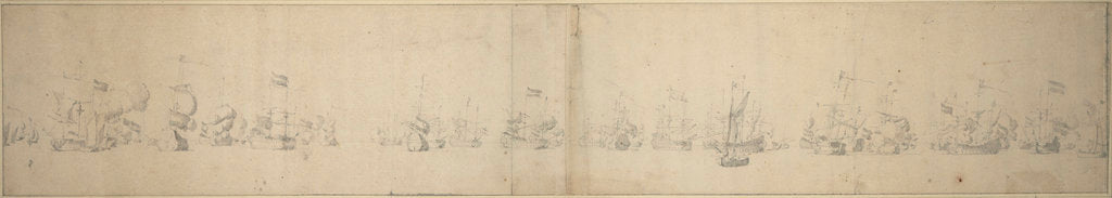 Detail of A Dutch Fleet getting under way circa 1665 by Willem van de Velde the Elder