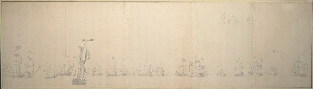 Detail of Van de Velde joining the Dutch Fleet, 27 August-6 September 1664 by Willem van de Velde the Elder