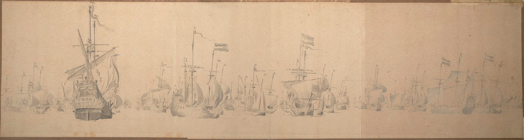 Detail of The Dutch fleet tacking off the North Frisian Islands, 9/19 October 1658 by Willem van de Velde the Elder