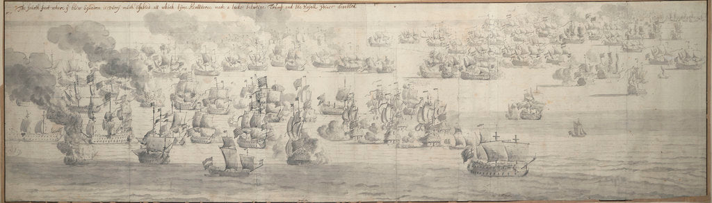 Detail of The Battle of the Texel (Kijkduin), 11[OS]/21 August 1673, fifth part by Willem van de Velde the Elder
