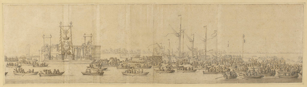 Detail of The decorated pontoon before Whitehall by Willem van de Velde the Elder