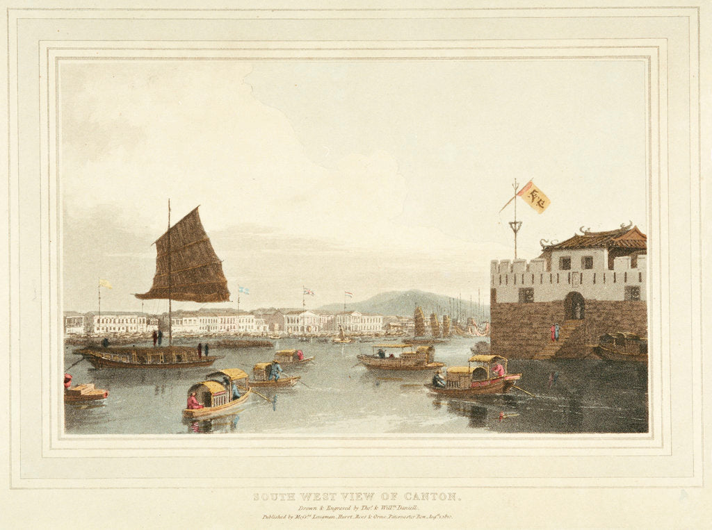 Detail of South west view of Canton by Thomas Daniell