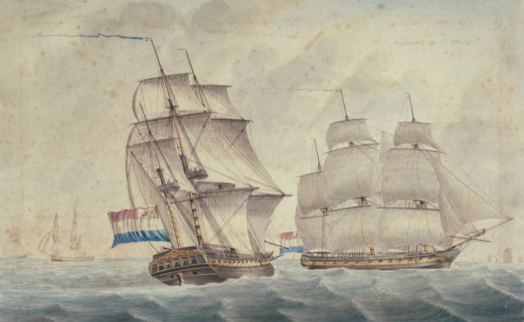 Detail of Two Dutch frigates by unknown