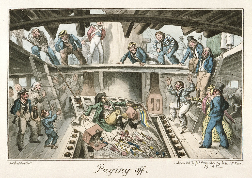 Detail of Paying Off' by George Cruikshank