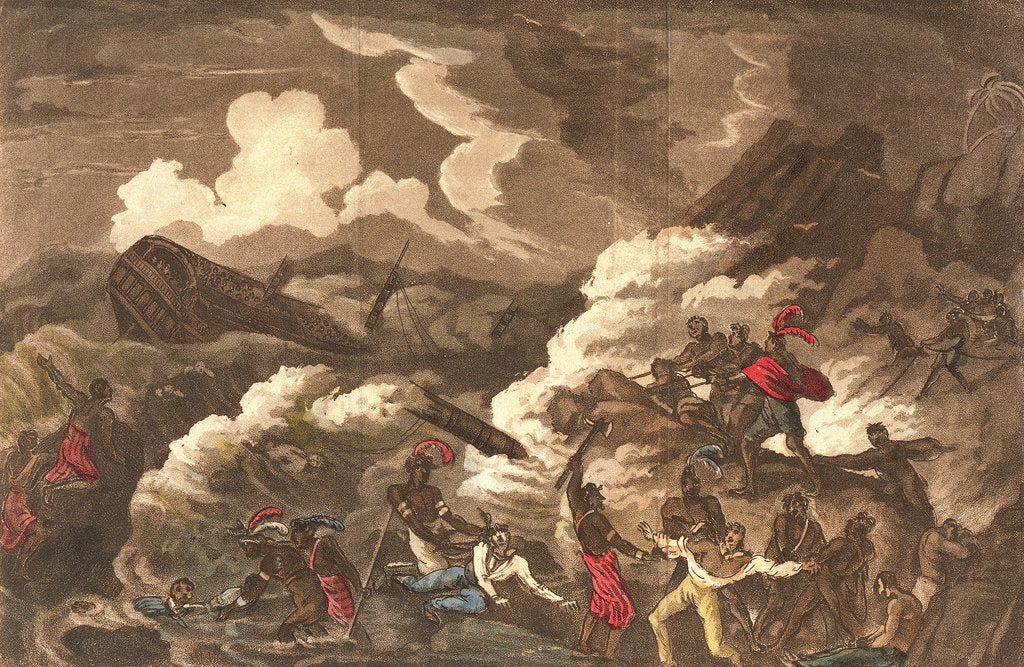 Detail of Loss of HMS 'Litchfield' off the coast of Barbary, 30 November 1758 by unknown