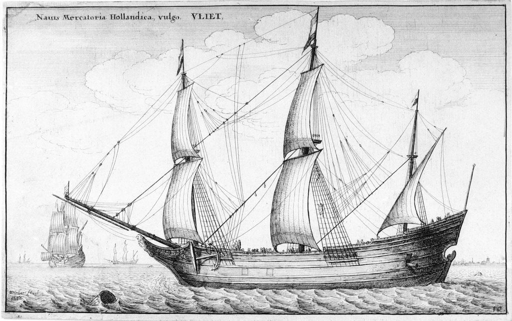 Detail of Navis Mercatoria Hollandica vulgo Vliet by Wenceslaus Hollar