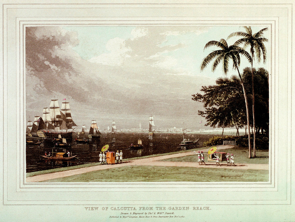 Detail of View of Calcutta from the Garden Reach by Thomas Daniell