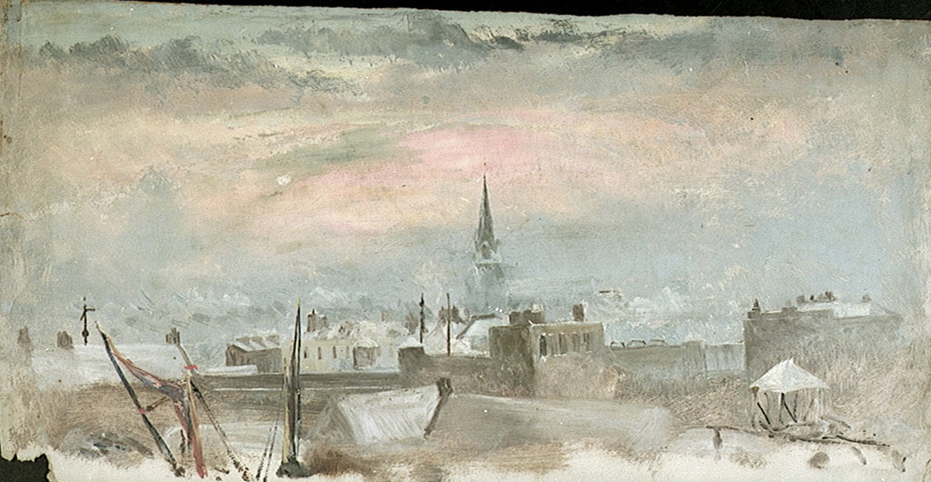 Detail of Study of Rooftops in the Snow by William Lionel Wyllie