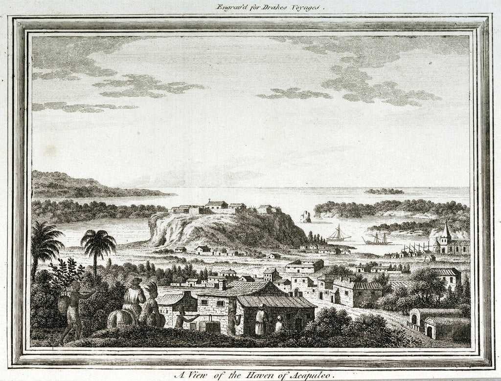 Detail of A view of the haven of Acapulco by unknown