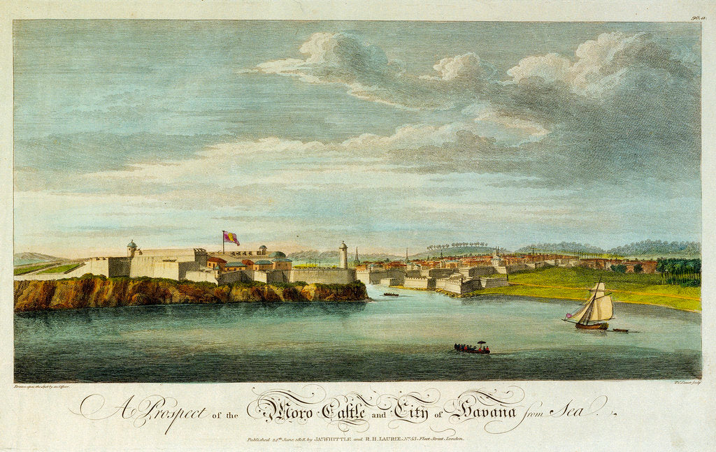 Detail of A prospect of the Moro Castle and city of Havana from sea by Office