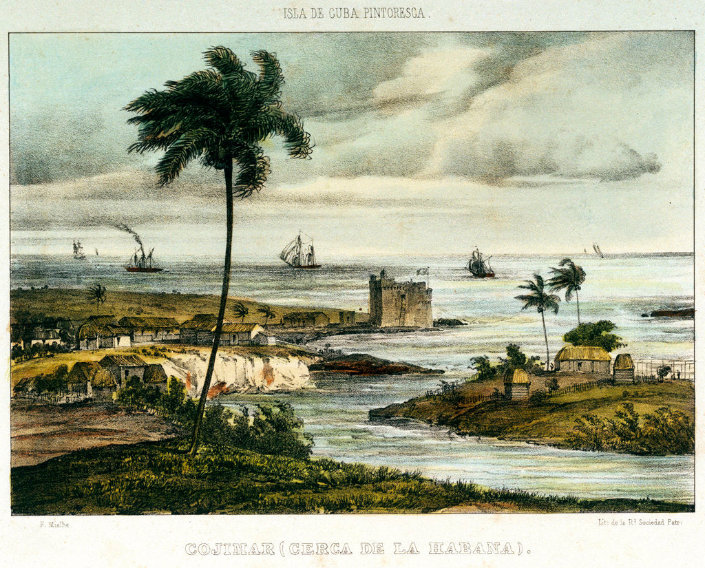 Detail of Cojimar (or Coximar) fort, Havana by F. Mialhe
