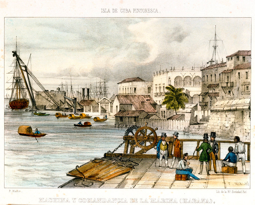 Detail of Machina y Comandancia de la Marina (Habana)' by F. Mialhe