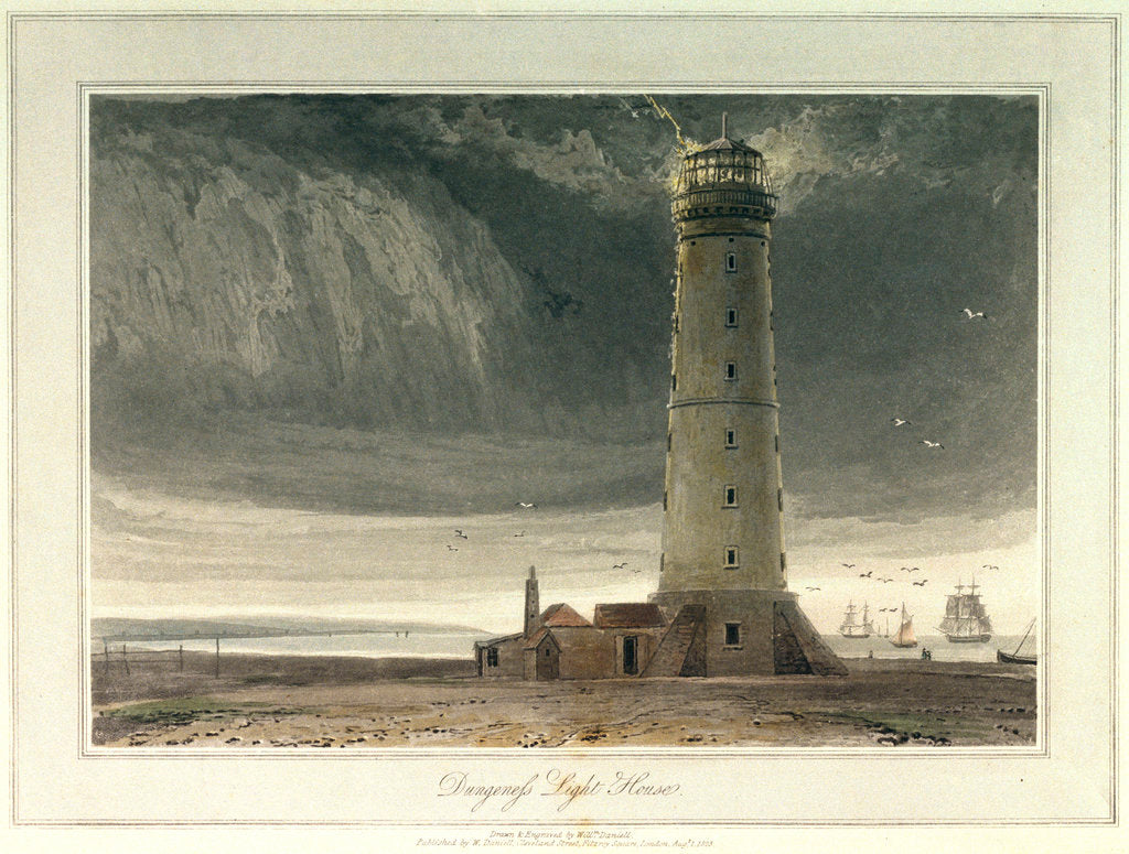 Detail of Dungeness light house by William Daniell
