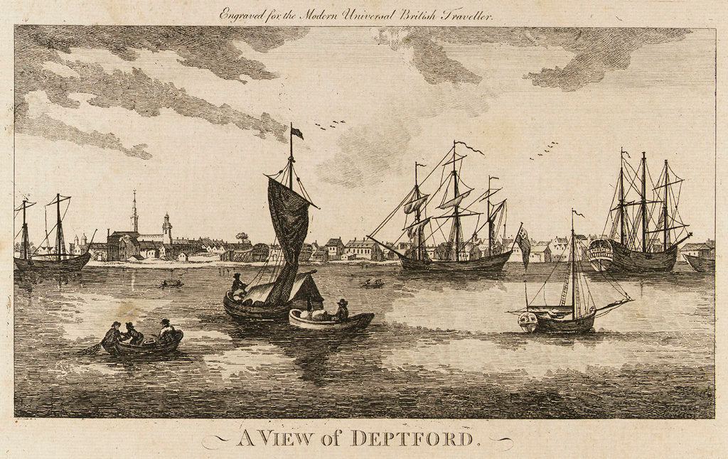 Detail of A View of Deptford. Engraved for the Modern Universal British Traveller by unknown