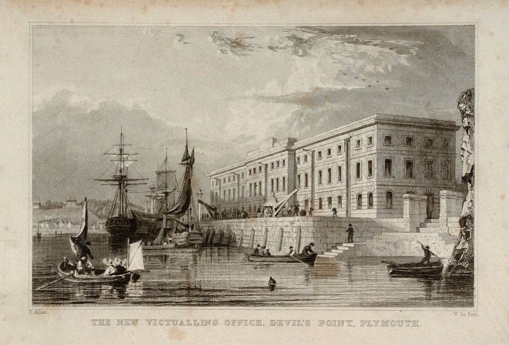 Detail of The new victualling office, Devil's Point, Plymouth by Thomas Allom