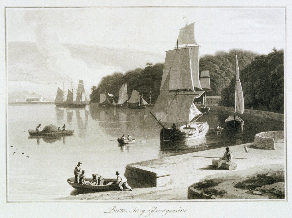 Detail of Britton Ferry, Glamorganshire by William Daniell