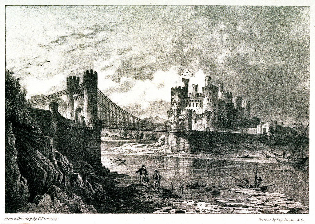 Detail of Conway Bridge & Castle by George Pickering