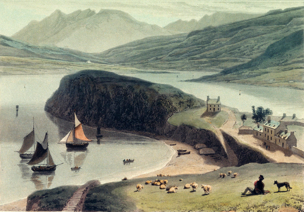 Detail of Portree on the Isle of Skye by William Daniell