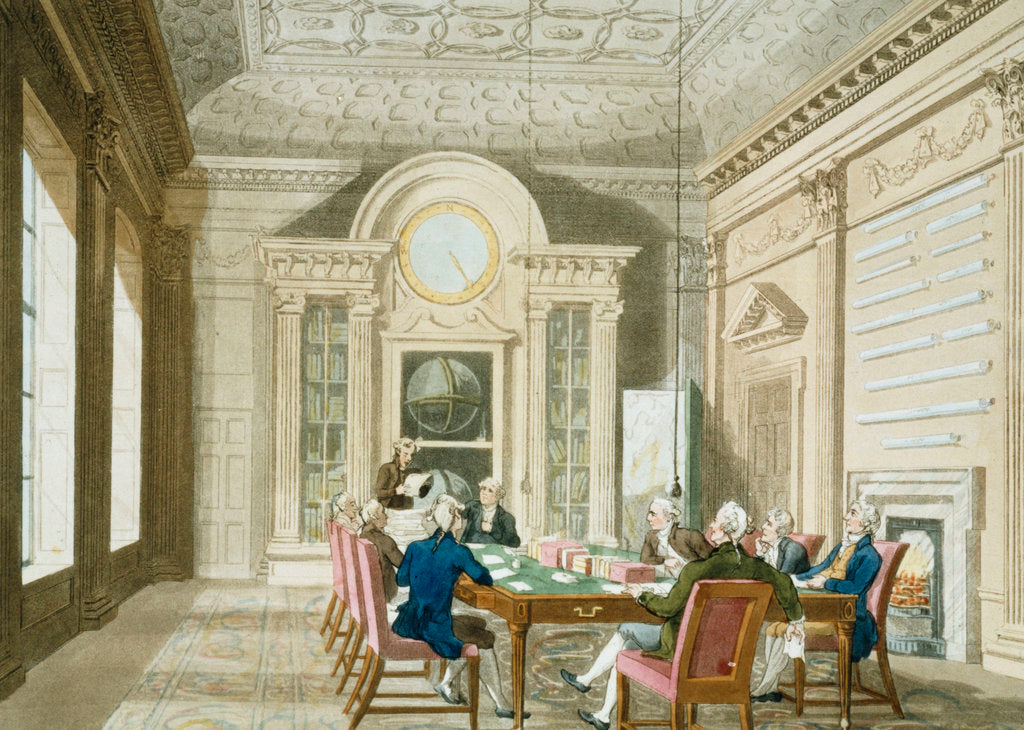 Detail of Board room of the Admiralty by Thomas Rowlandson