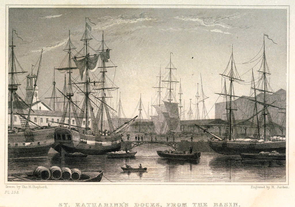 Detail of St Katharine's Docks, from the Basin by H. Jorden