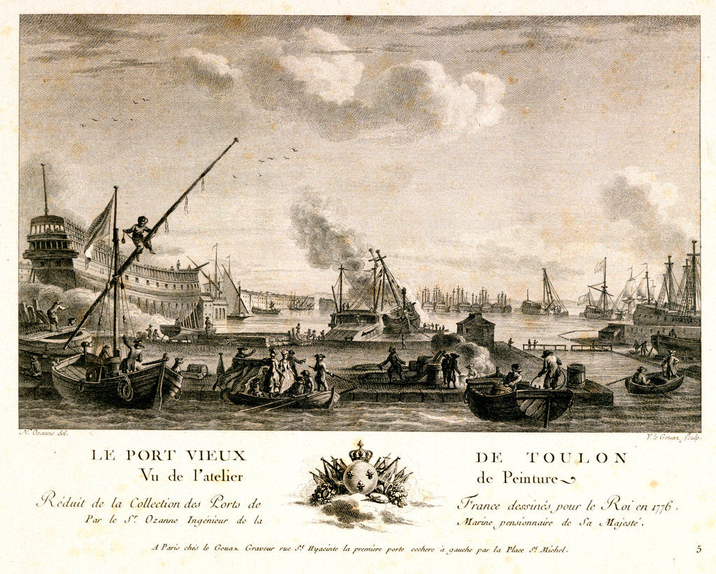 Detail of View of Toulon port, 1776 by Nicolas Marie Ozanne