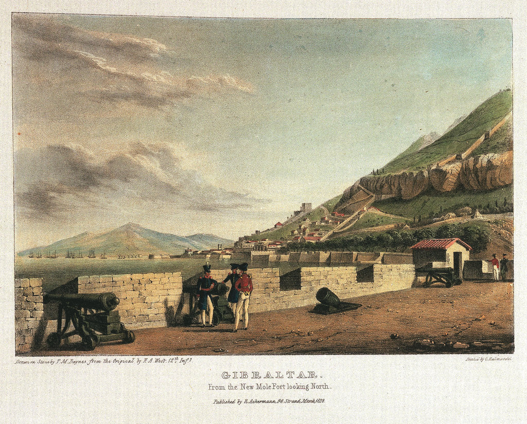 Detail of Gibraltar. From the New Mole Fort looking sorth by H.A. West