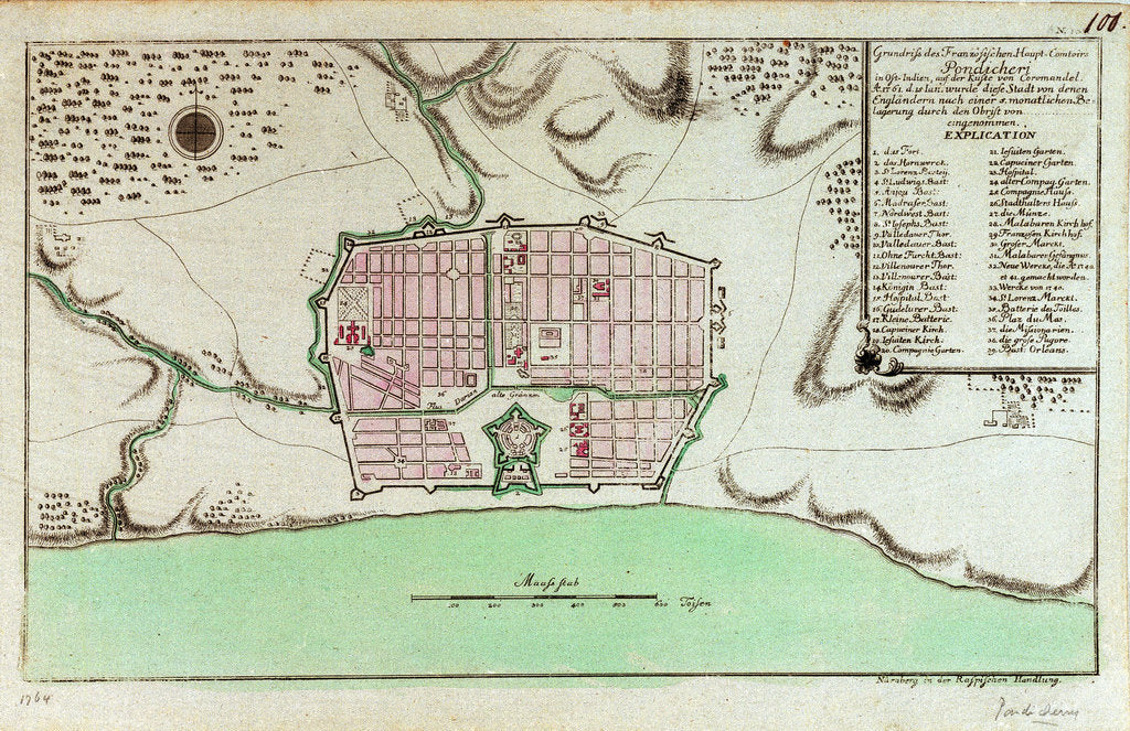 Detail of Plan of Pondicheri by unknown