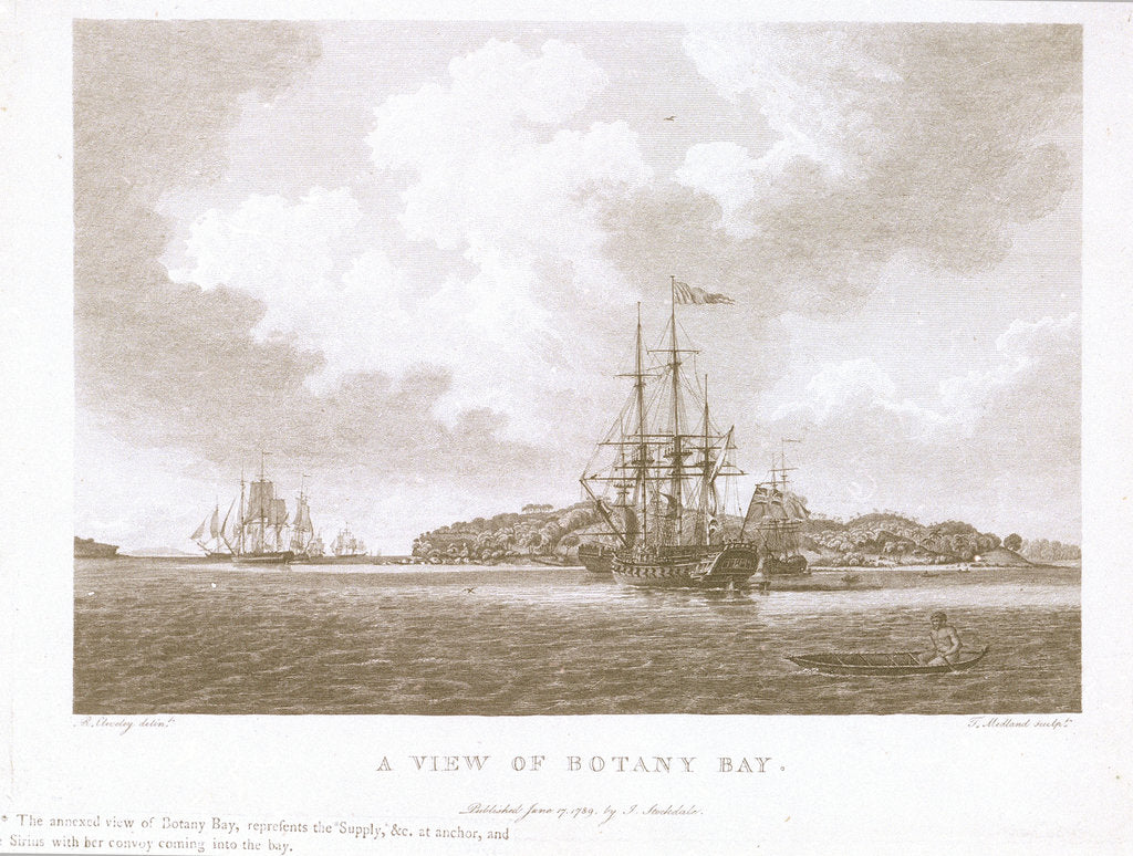 Detail of A view of Botany Bay by Robert Cleveley