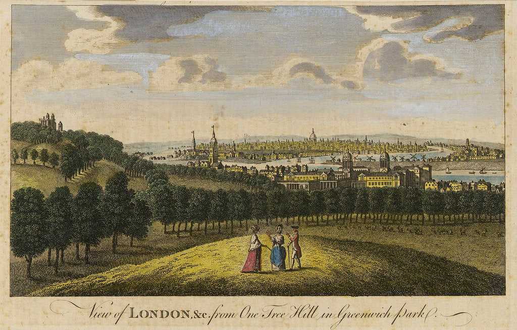 Detail of View of London, &c. from One Tree Hill in Greenwich Park by Pieter Tillemans