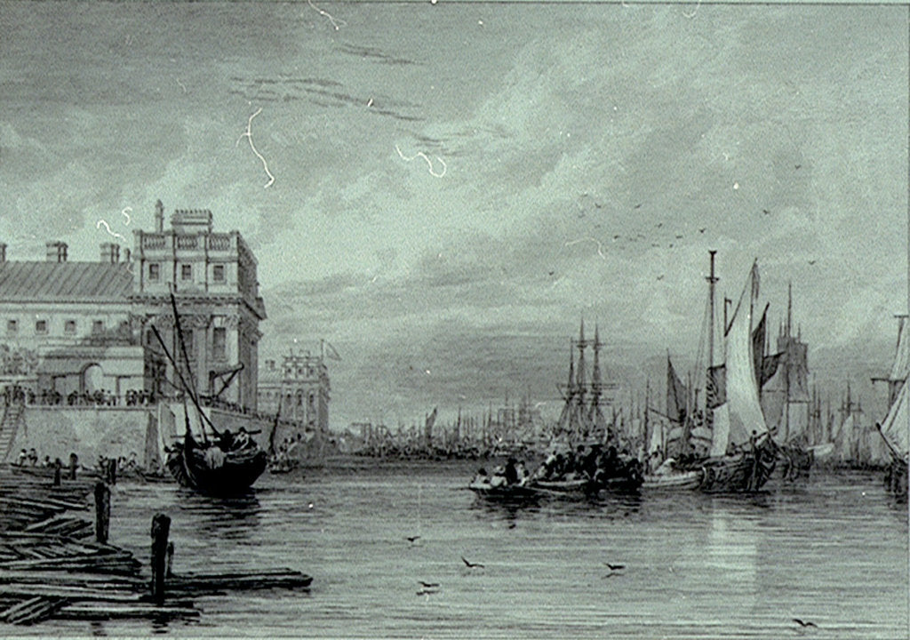 Detail of Greenwich (Greenwich Hospital and River Thames) by Augustus Wall Callcott