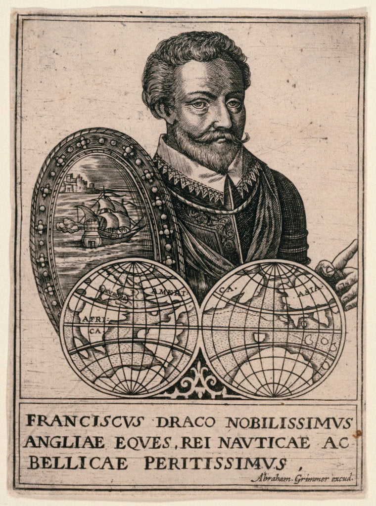 Detail of Sir Francis Drake (1540-1596) by Abraham Grimmer