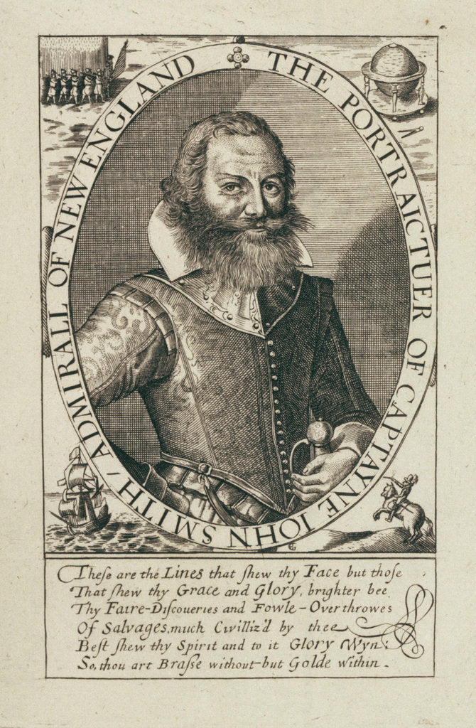 Detail of Captain John Smith, Admiral of New England by Simon van de Passe