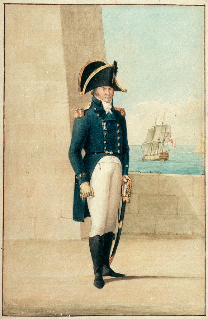 Detail of Captain (Alexander Ball?) wearing the uniform of 1795-1812 by Antonio Grech