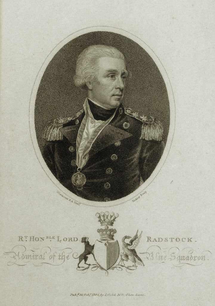 Detail of Rt Honble Lord Radstock. Admiral of the Blue Squadron by James Northcote