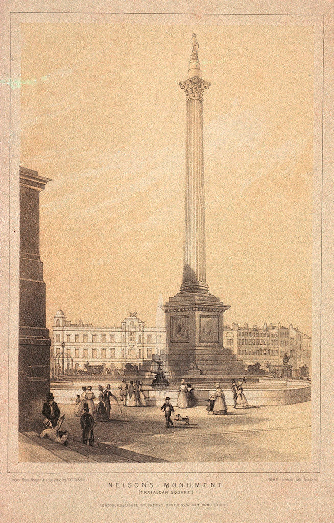 Detail of Lord Nelson's monument in Trafalgar Square by Thomas Coleman Dibdin