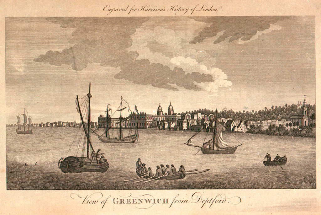 Detail of View of Greenwich from Deptford. Engraved for Harrison's History of London. by unknown